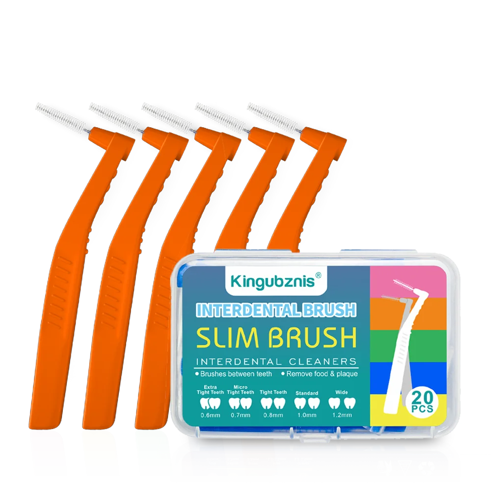 Kingubznis 20pcs Interdental Brush For Dental Orthodontics Clean Between Teeth Cleaning Tools Soft Mini Brush With Dust Cover Econic Blanks